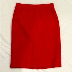 Red J. Crew Pencil Skirt
